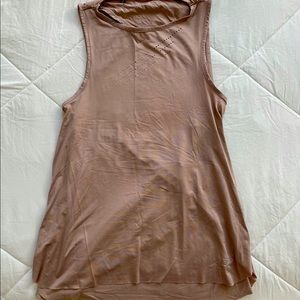 Gymshark Tan Open-Back Tank Top Small